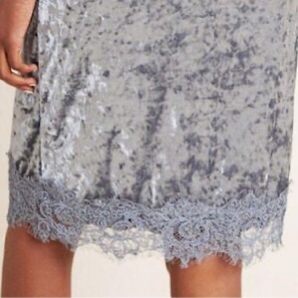 Anthropologie Porridge Tessie Silver Grey Velvet Dress NWT Small - Picture 13 of 13